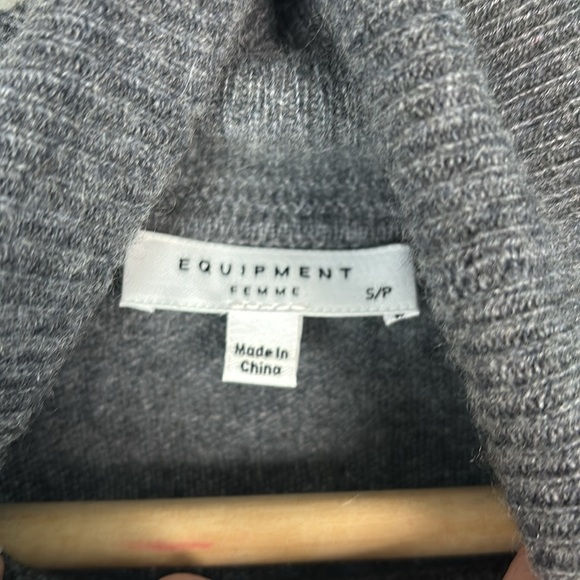Equipment cashmere sweater size S turtleneck heather grey Delafine NWT - Picture 4 of 8